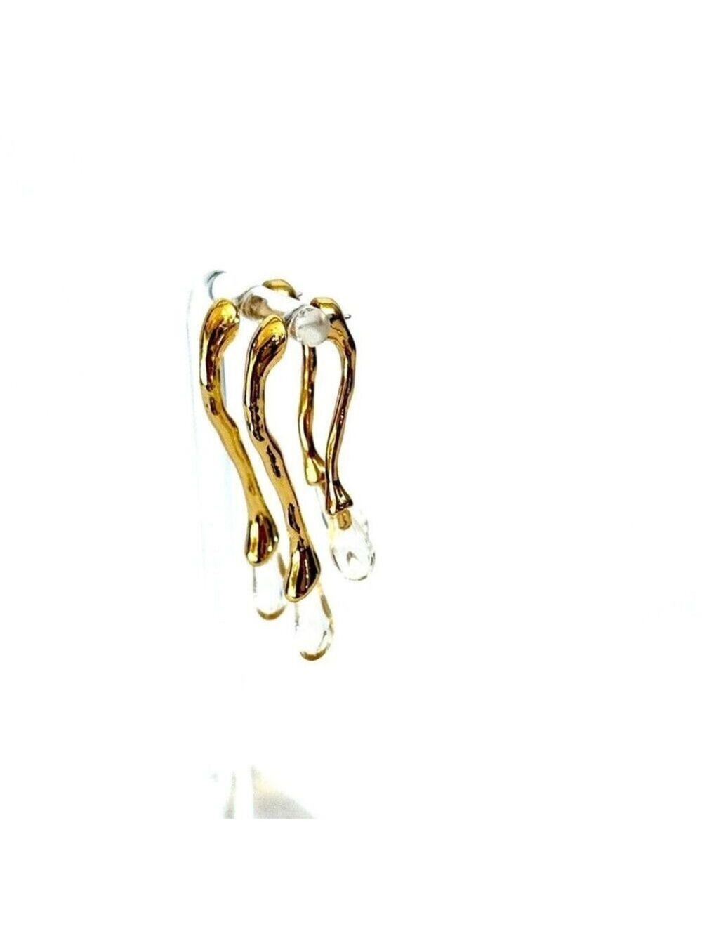 GLISTEN & GLEAM | Sculptural Gold Drip Drop Earrings | Boutique Statement | NWT